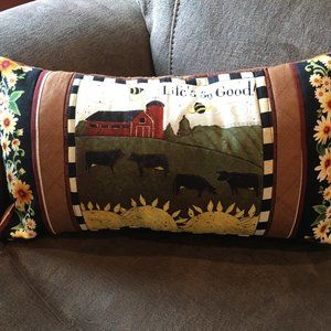 September Farm Scene Pillow